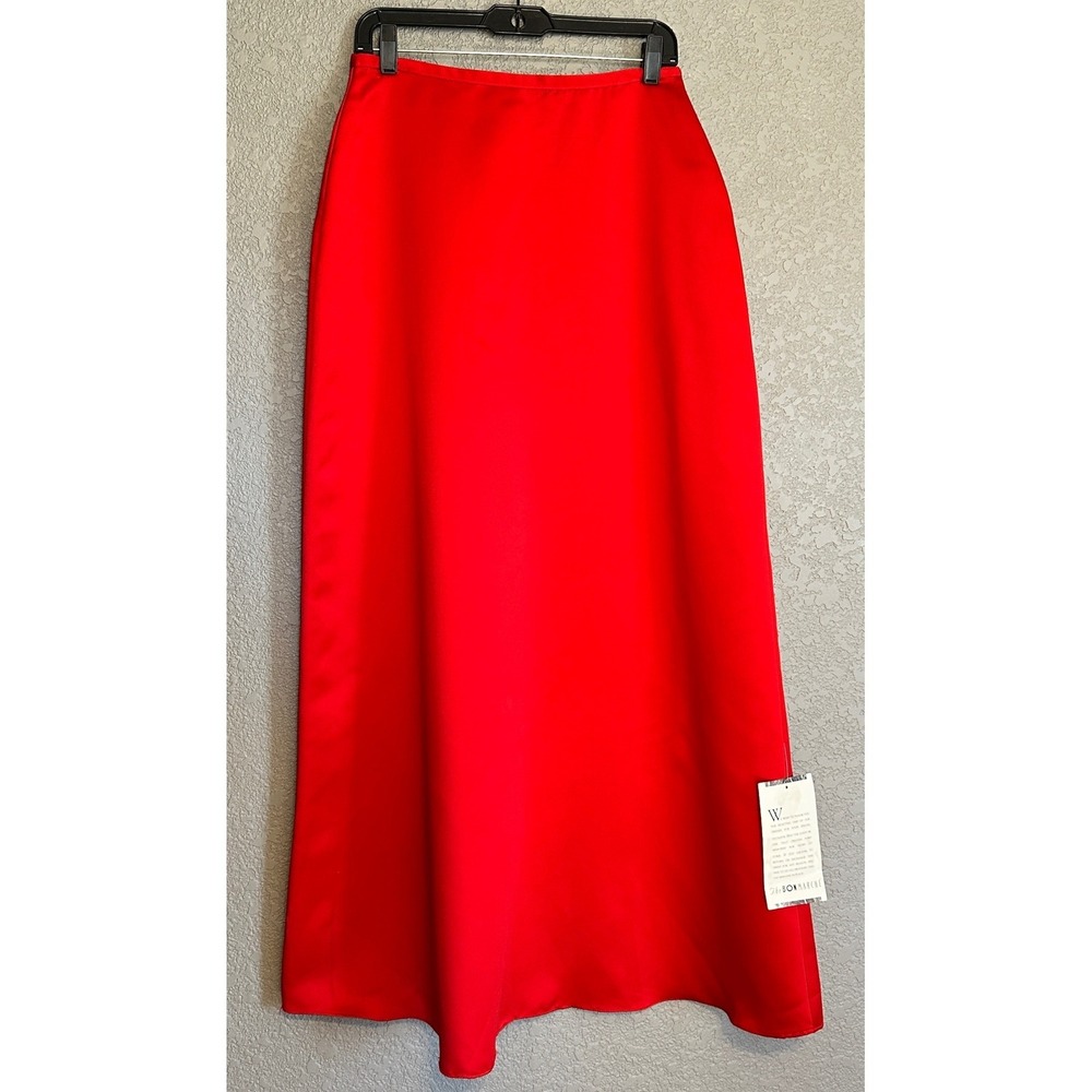 Vtg Andretta Donatello Red Maxi Skirt vtg Medium Formal Evening USA NWT